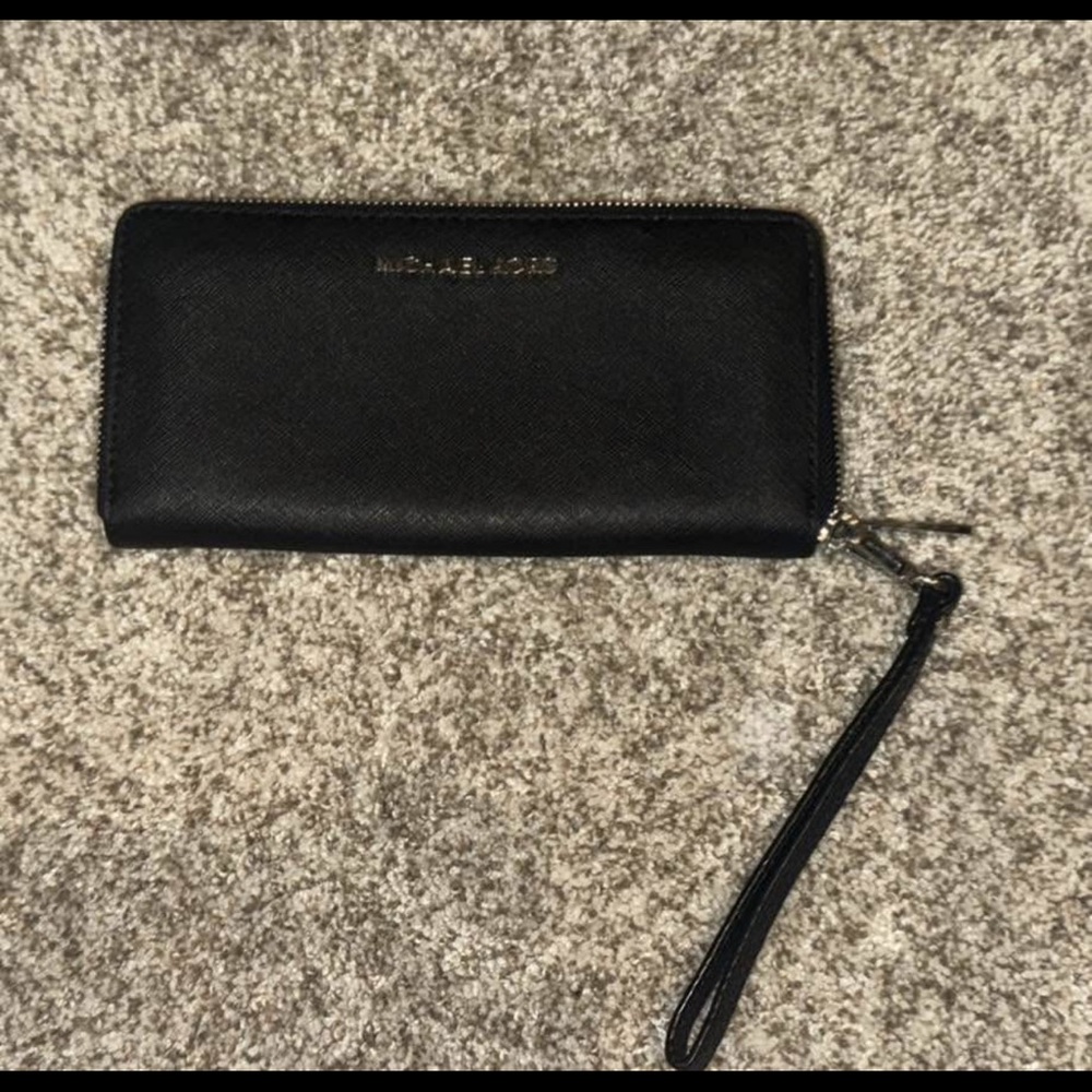 Michael Kors Black Zip-Around Wristlet